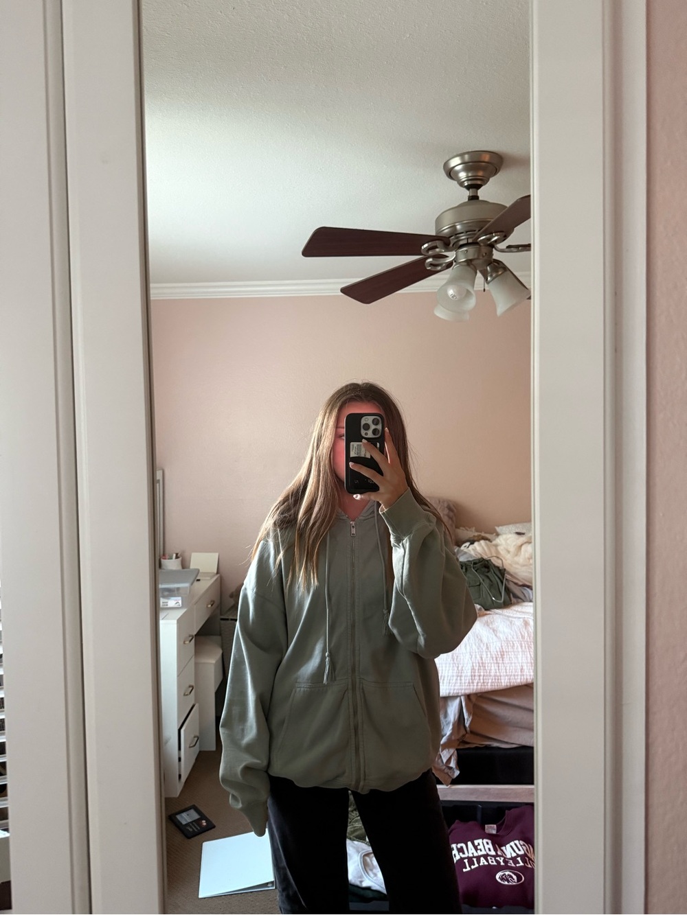 Brandy Melville Olive Green Zip-Up Bomber Jacket